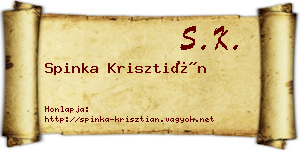 Spinka Krisztián névjegykártya